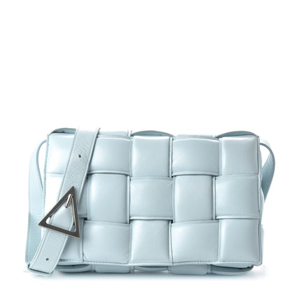 Bottega Veneta Paper Calfskin Maxi Intreccio Padded Cassette Crossbody Bag Ice 1 of 11