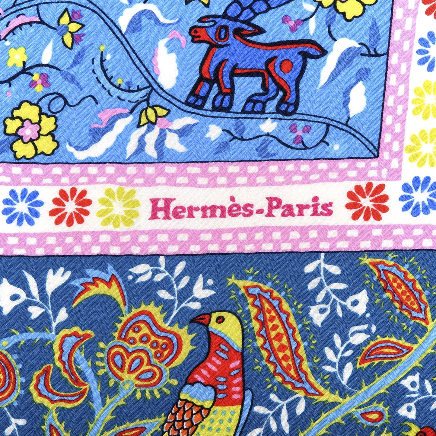 Cashmere Silk Jardins De Soie Shawl 140 Blue Vert Rose