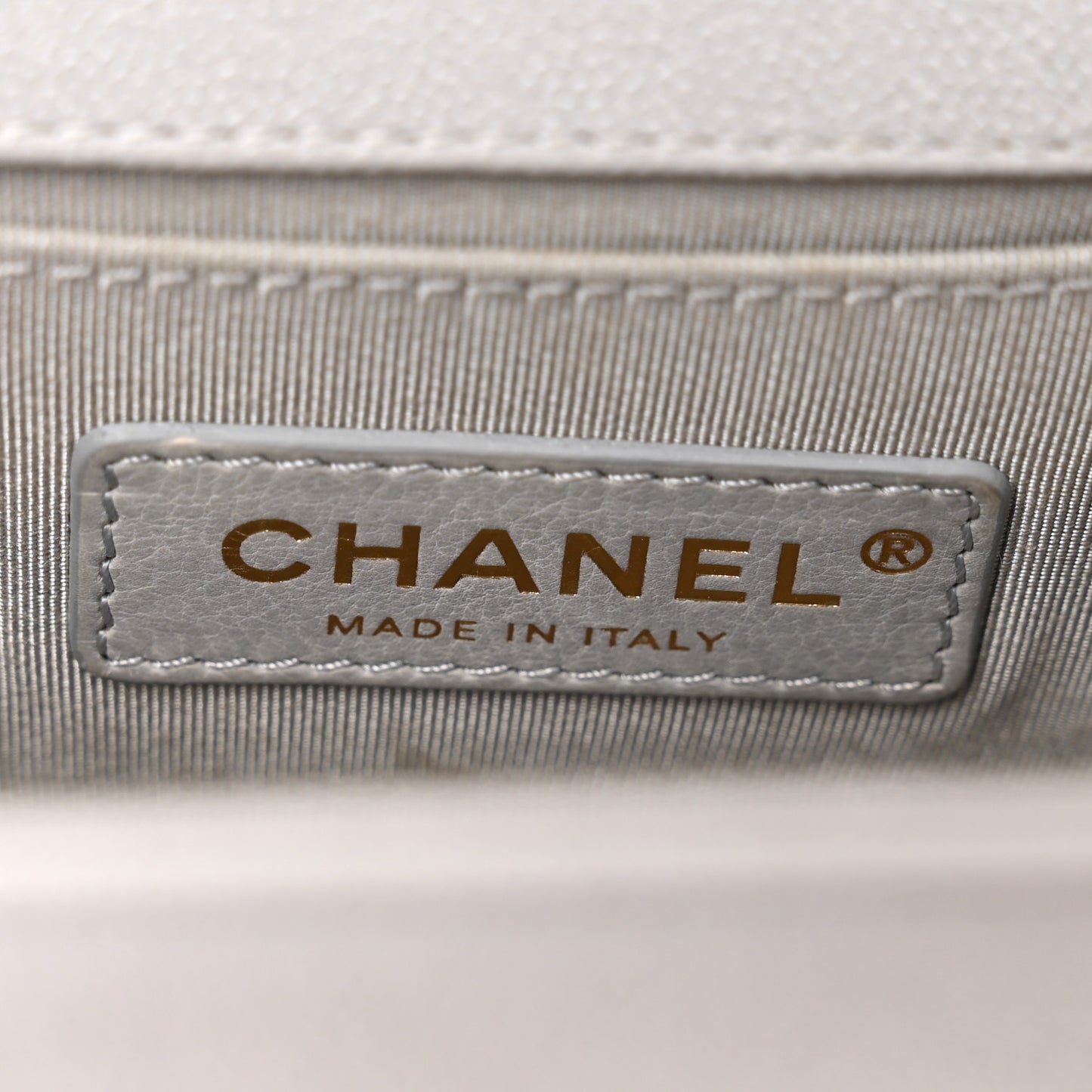 Caviar Quilted Small Boy Flap Light Grey