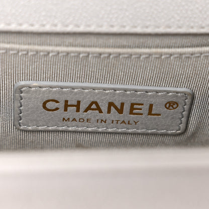 Chanel Caviar Quilted Small Boy Flap Light Grey 6 of 10