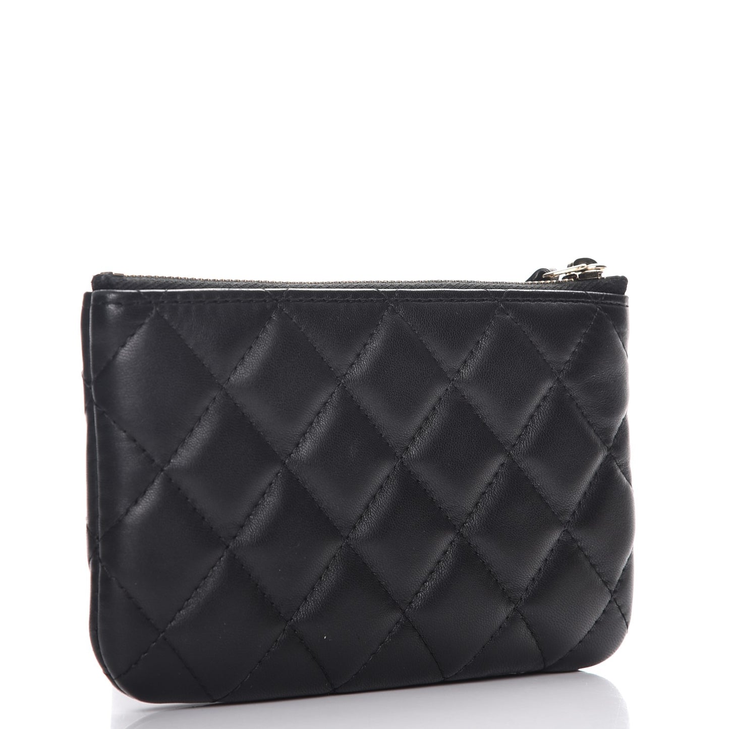 Lambskin Quilted Casino Coin Purse Black
