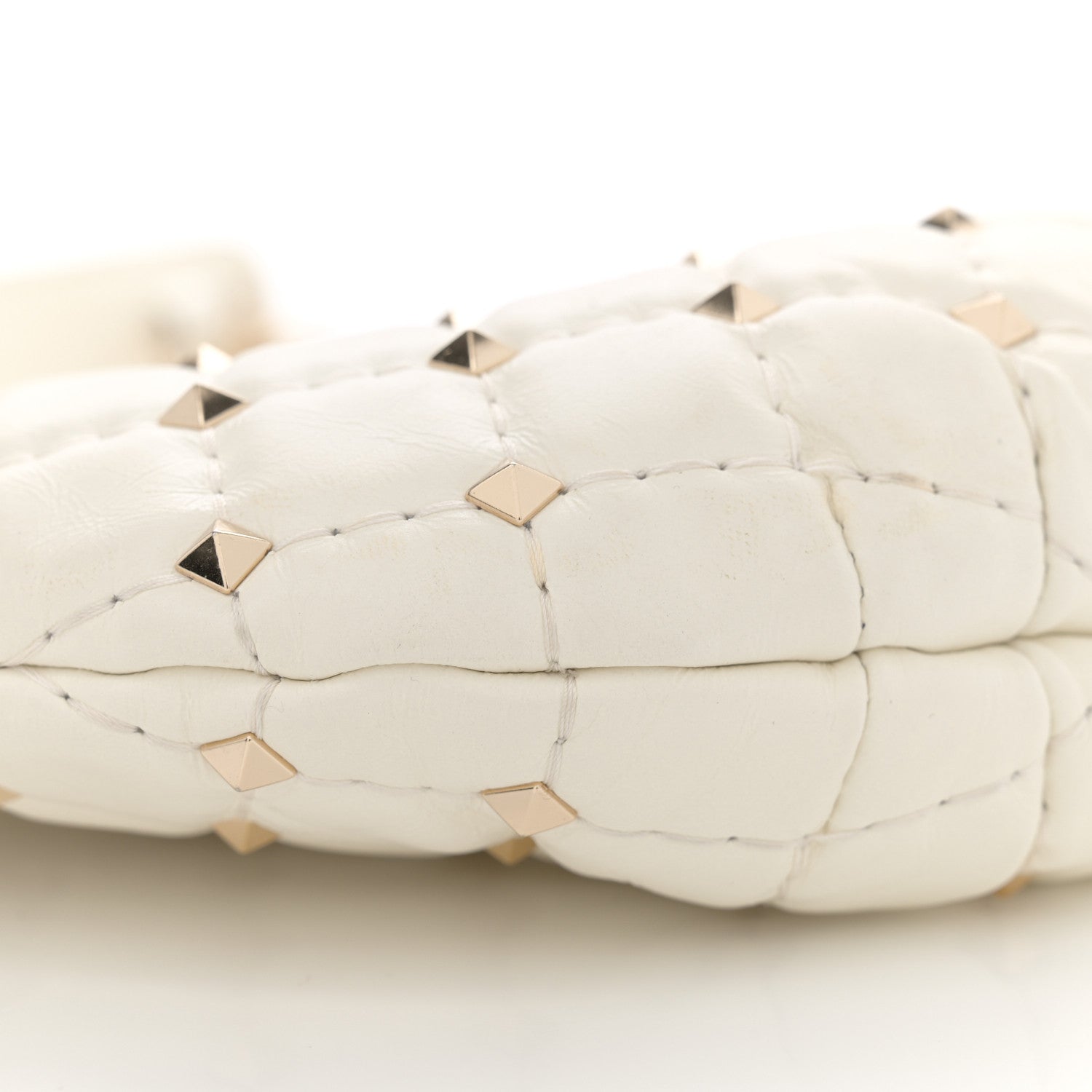 Valentino Garavani Nappa Small Rockstud Spike Hobo Ivory 8 of 13