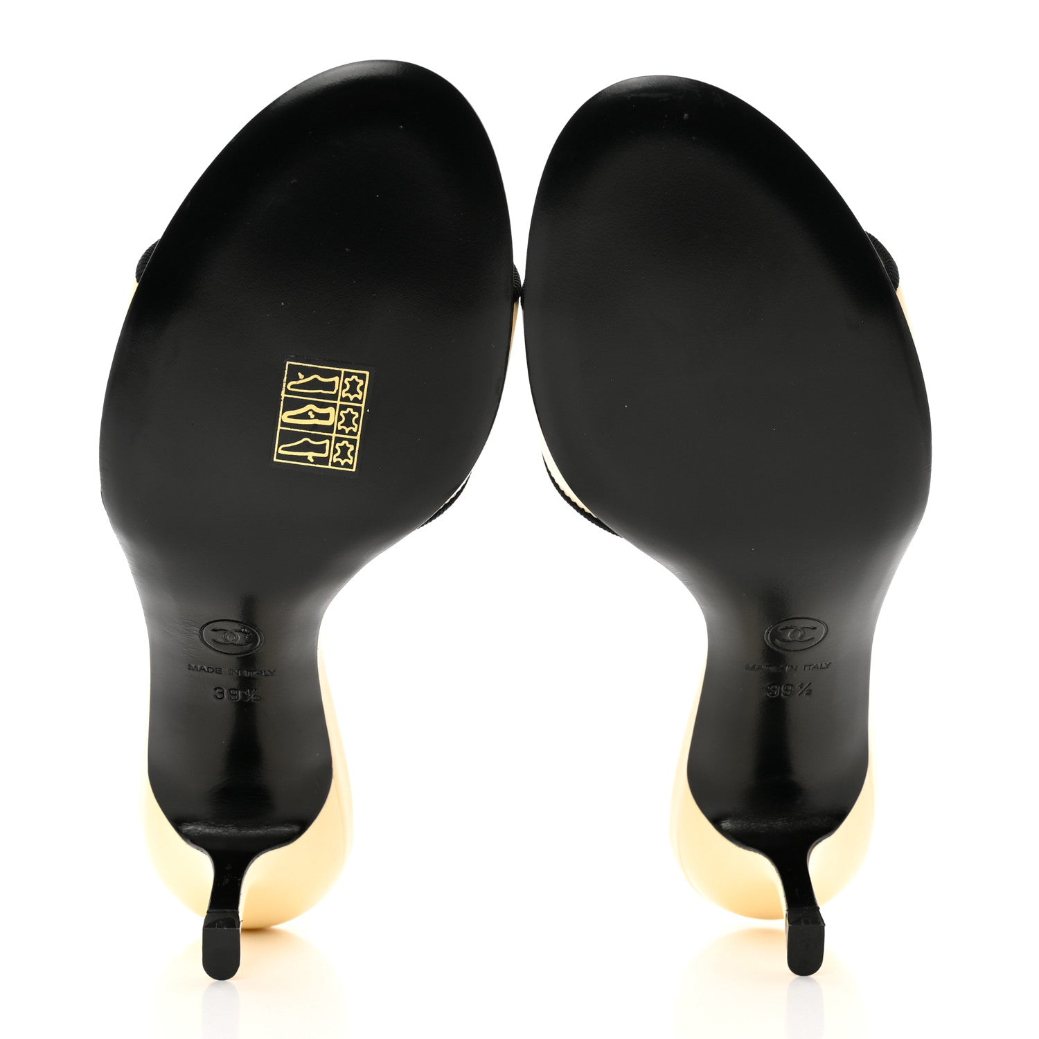 Chanel Lambskin Bow Mules 39.5 Beige Black 5 of 9