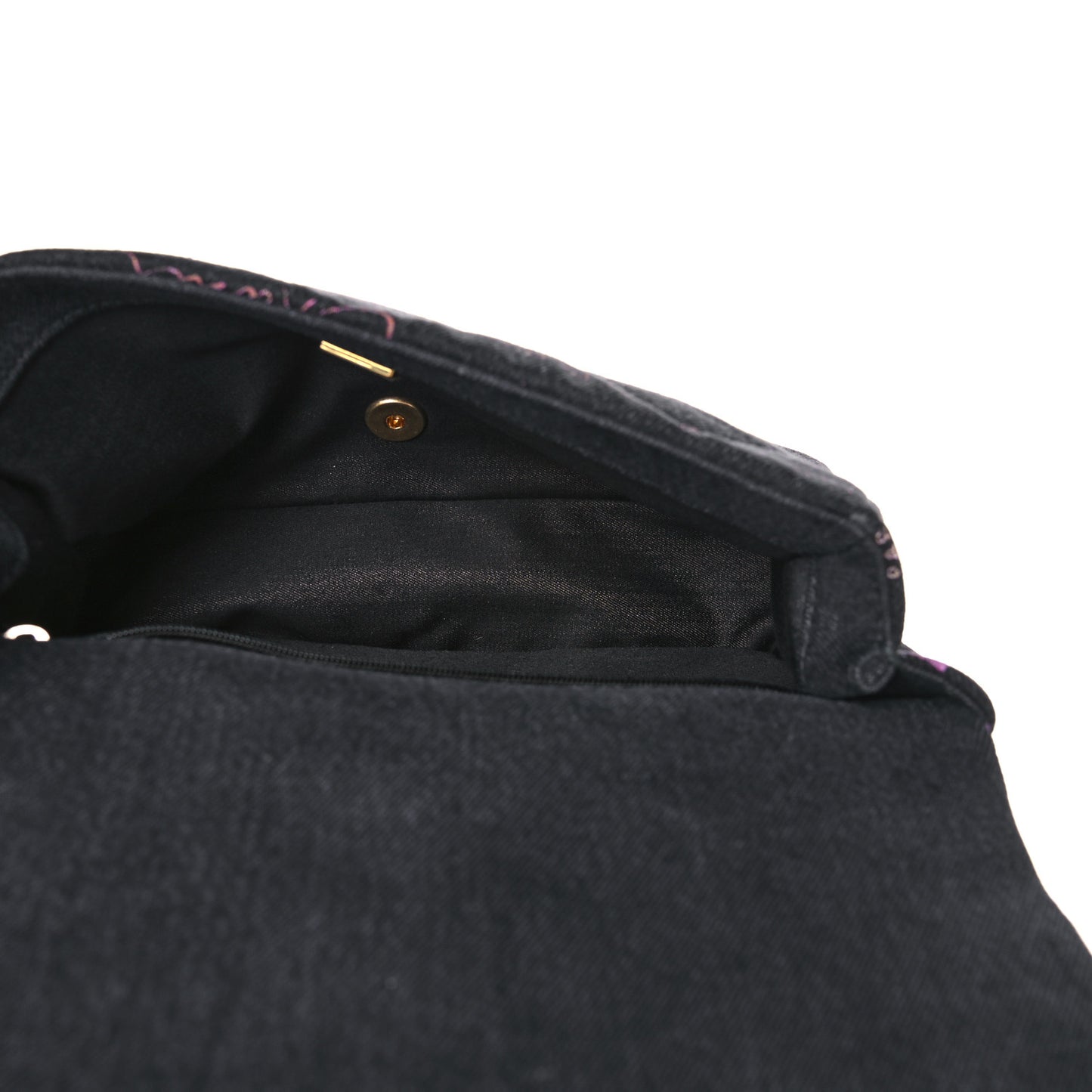 Denim Quilted Denim Mood Large Flap Black Multicolor