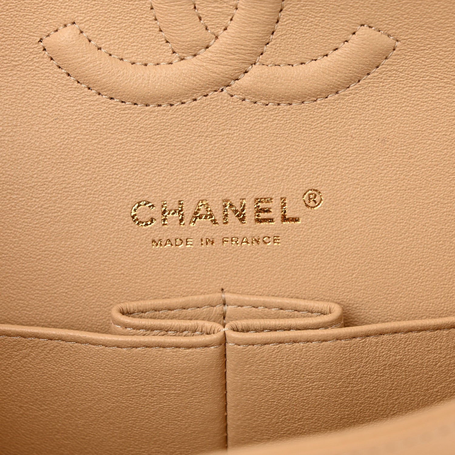 Chanel Caviar Quilted Medium Double Flap Beige 6 of 13