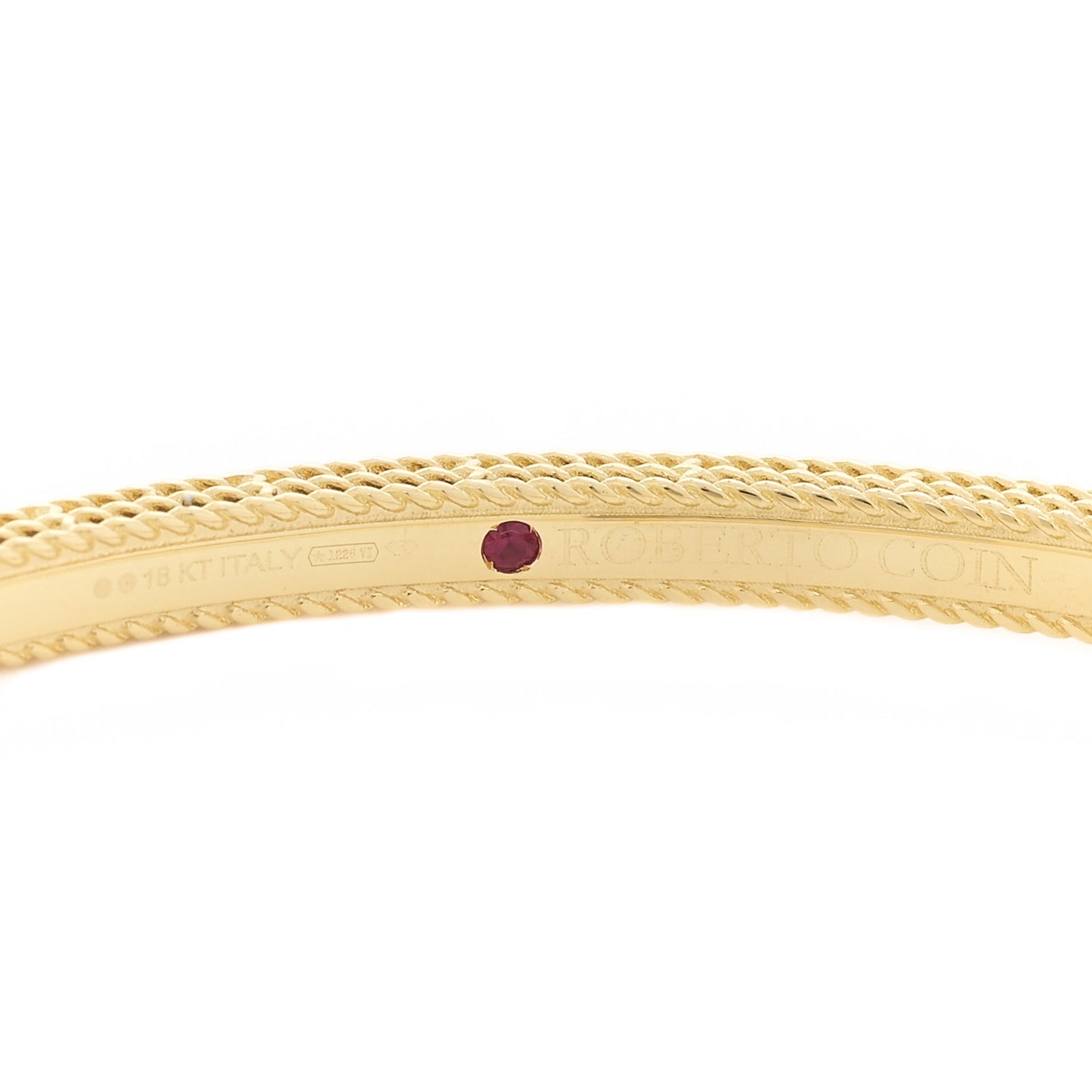 18K Yellow Gold Diamond Princess Satin Bangle Bracelet