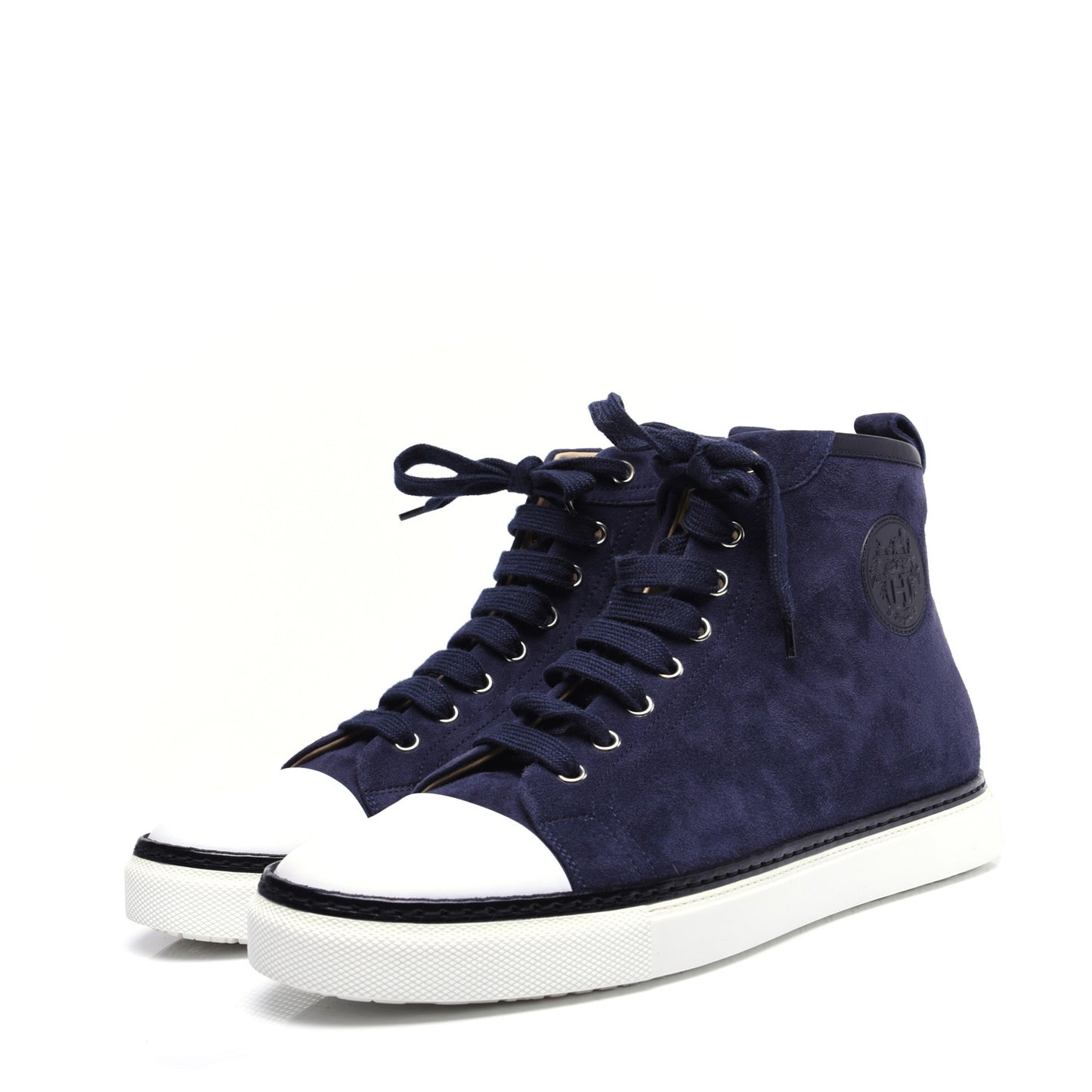 Suede Mens Jimmy High Top Sneakers 40.5 Navy Blue
