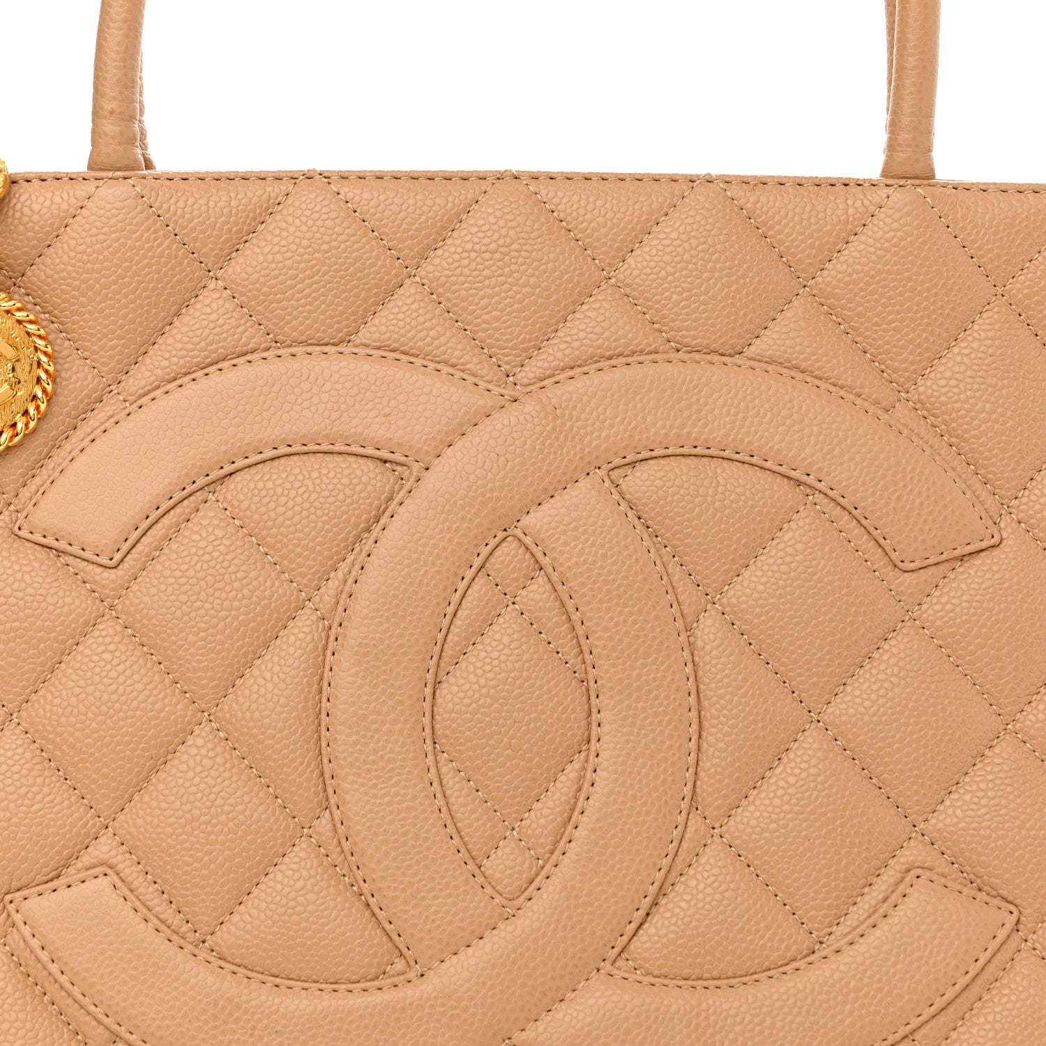 Chanel Caviar Quilted Medallion Tote Beige 13 of 18