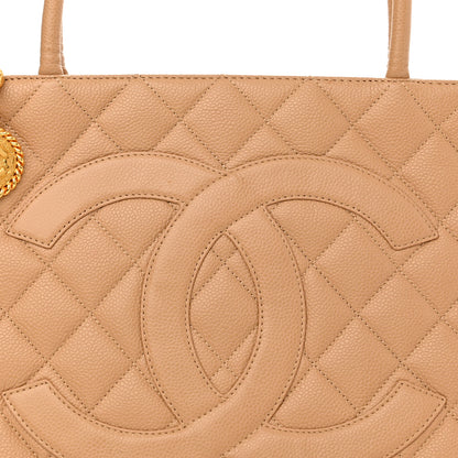 Chanel Caviar Quilted Medallion Tote Beige 13 of 18