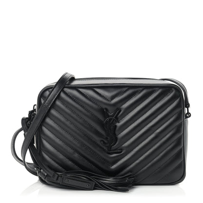 Saint Laurent Calfskin Matelasse Monogram Lou Camera Bag Black 1 of 11