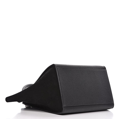 Celine Drummed Calfskin Suede Small Trapeze Black 4 of 9