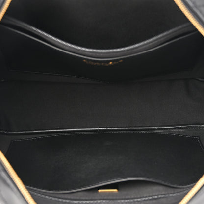 Chanel Calfskin Diamond Stitched Top Handle Bowling Bag Black 5 of 10