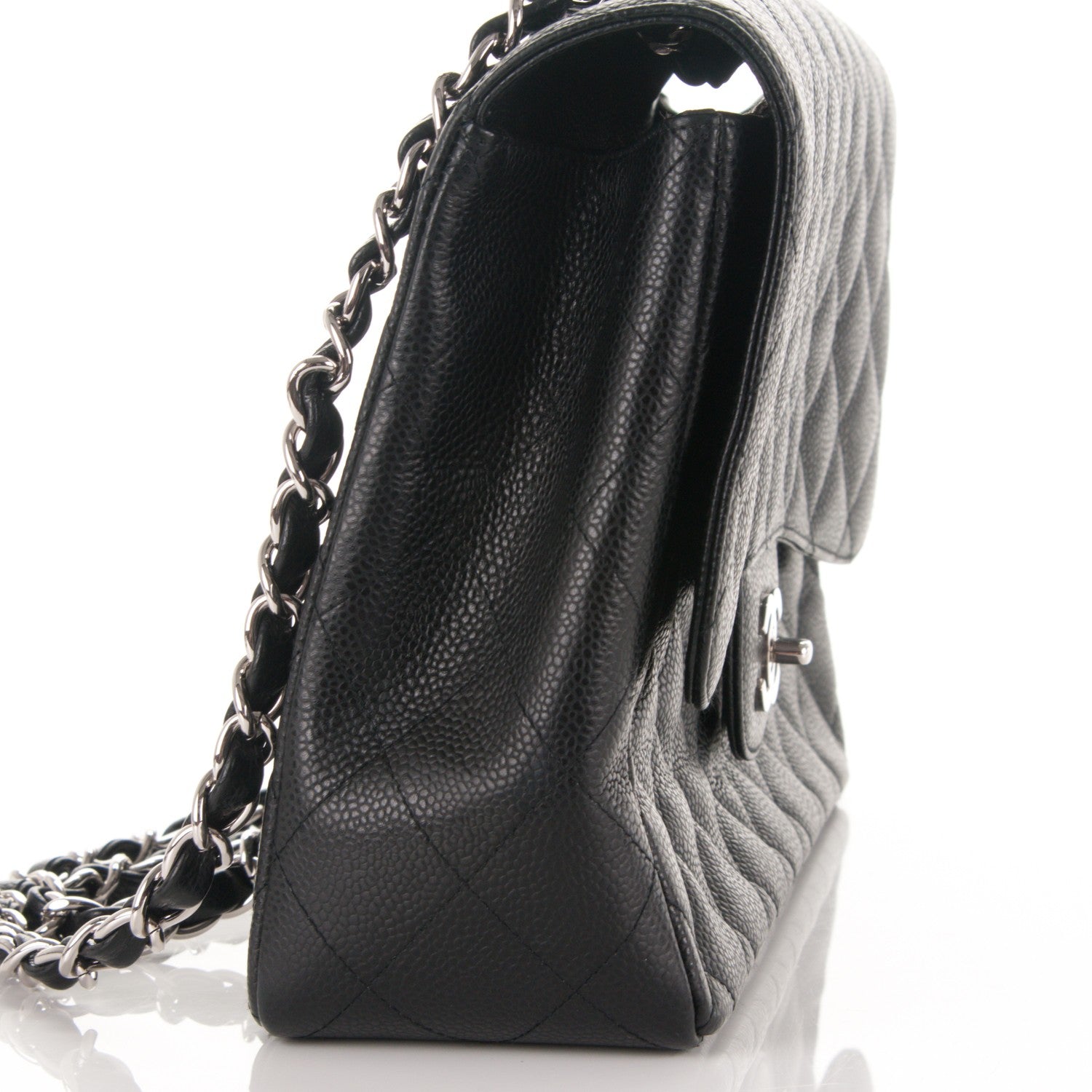 Chanel Caviar Quilted Jumbo Single Flap Black 7 of 7