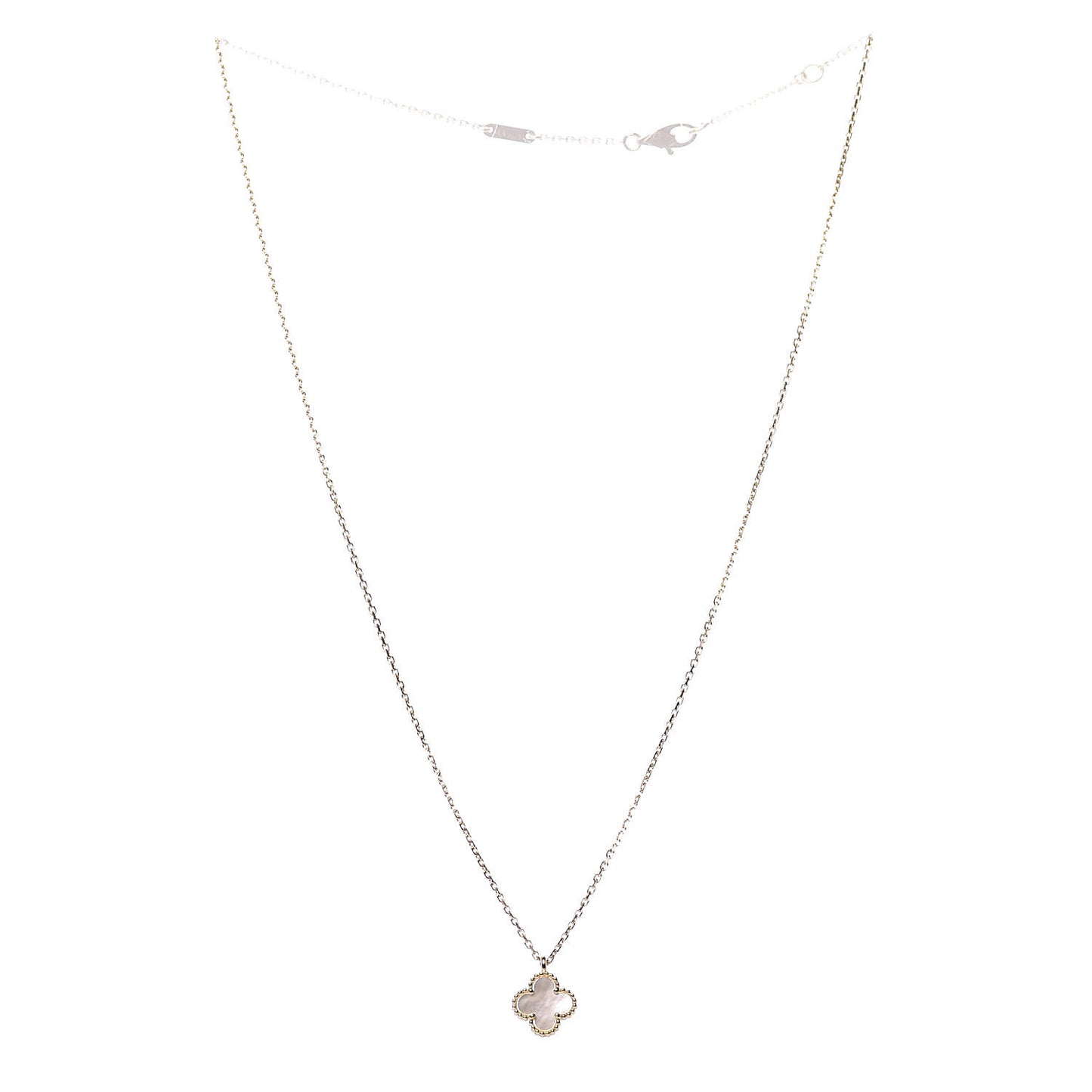 18K Yellow Gold Mother of Pearl Sweet Alhambra Pendant Necklace