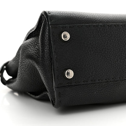 Fendi Cuoio Romano Selleria Bi-Color Medium Peekaboo Iconic Satchel Black Mou 9 of 15