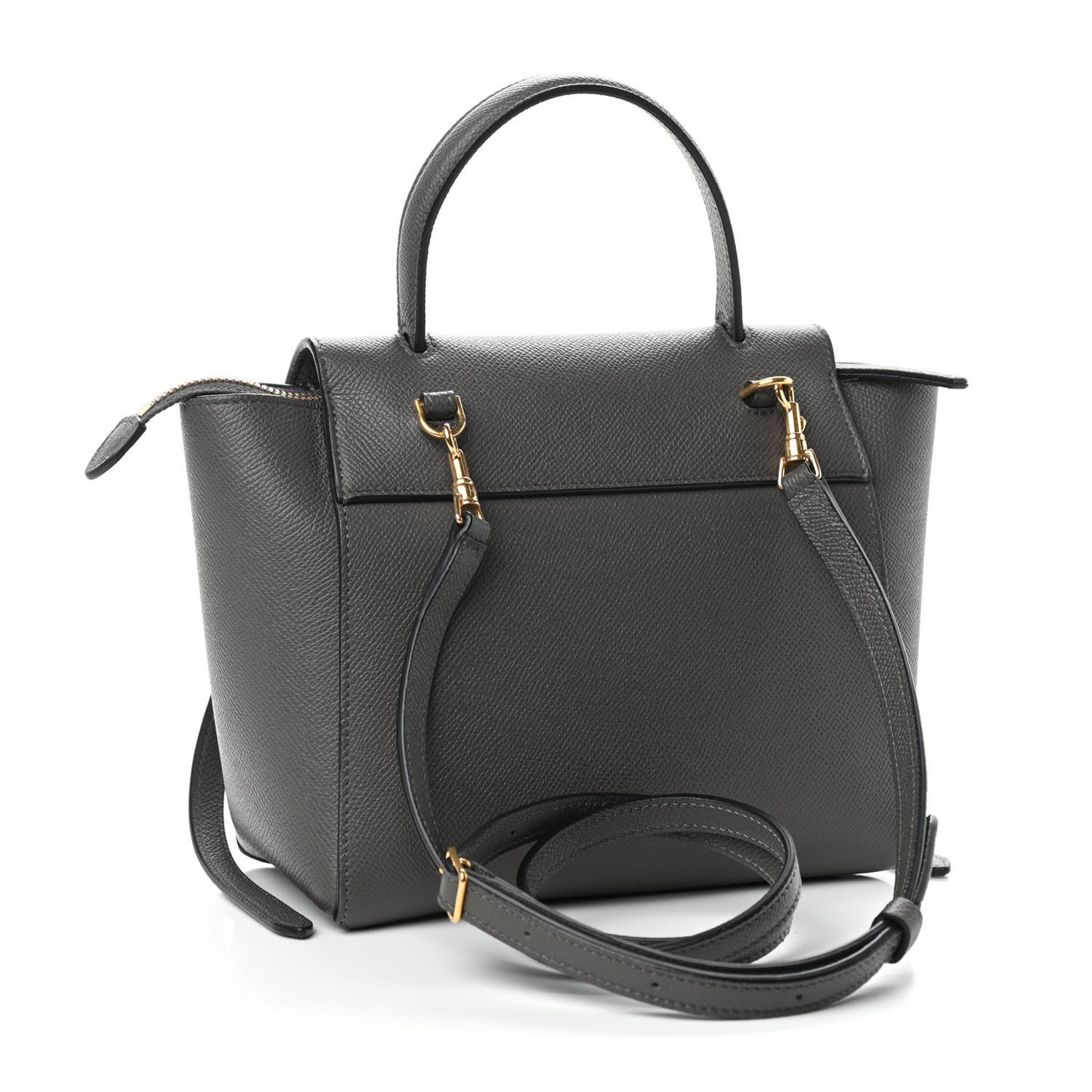 Grained Calfskin Nano Belt Bag Grey