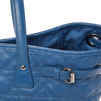 Christian Dior Coated Canvas Cannage Medium Panarea Tote Cobalt Blue 16 of 20
