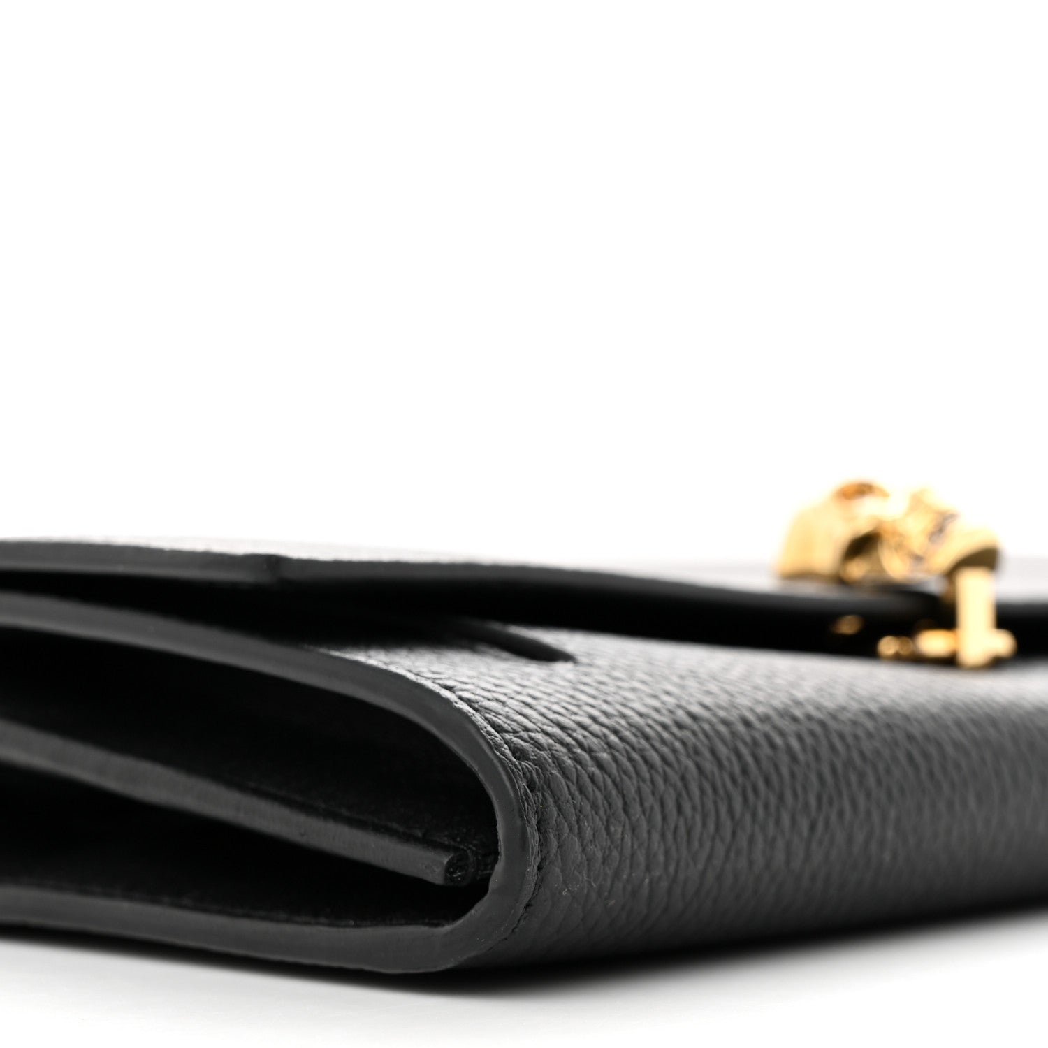Alexander McQueen Pebbled Calfskin Skull Wallet on Chain Black 9 of 13