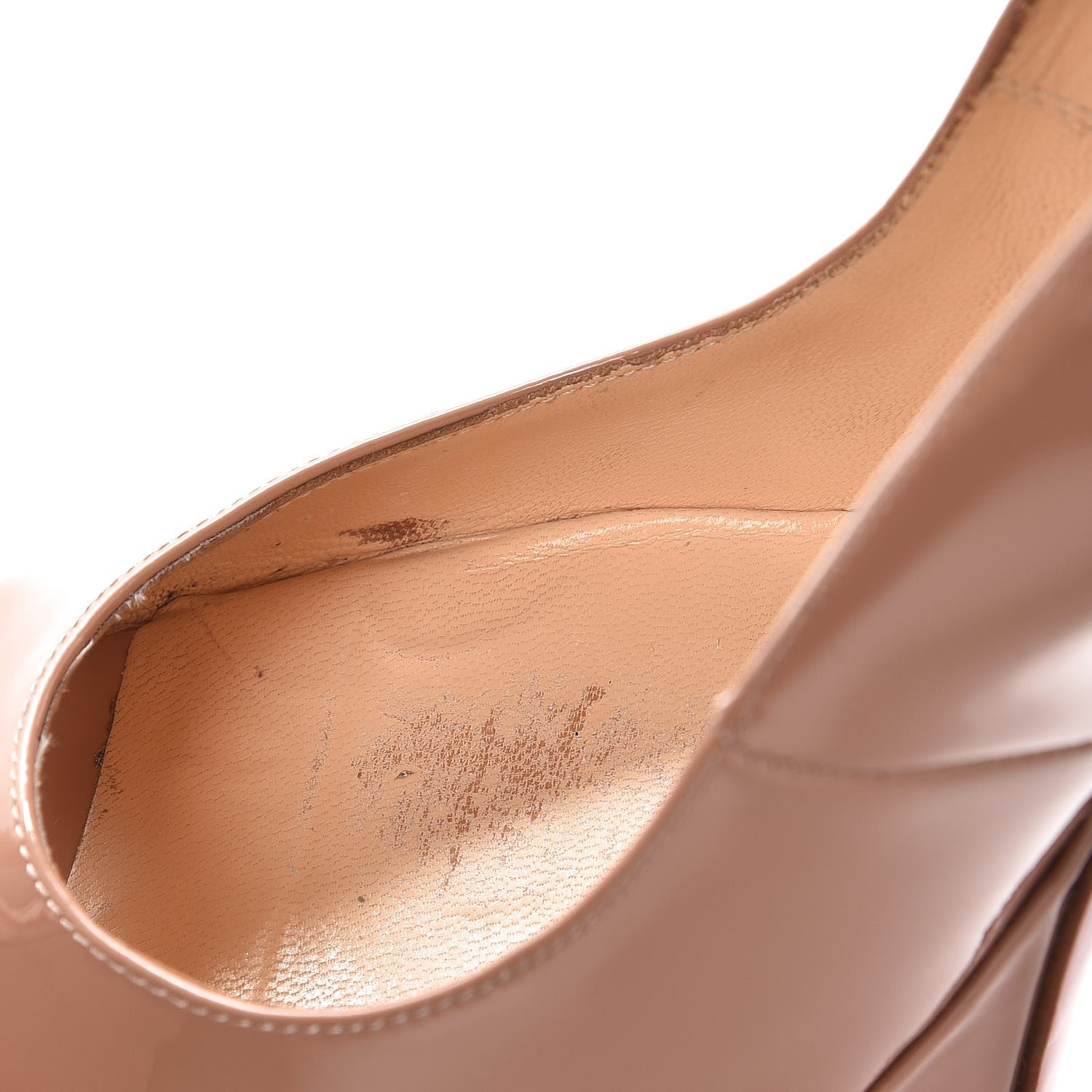 Christian Louboutin Patent Fetish Peep 150 Platform Pumps 38 Nude 11 of 17