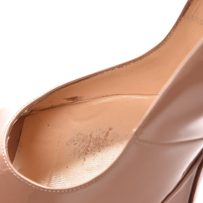 Christian Louboutin Patent Fetish Peep 150 Platform Pumps 38 Nude 11 of 17