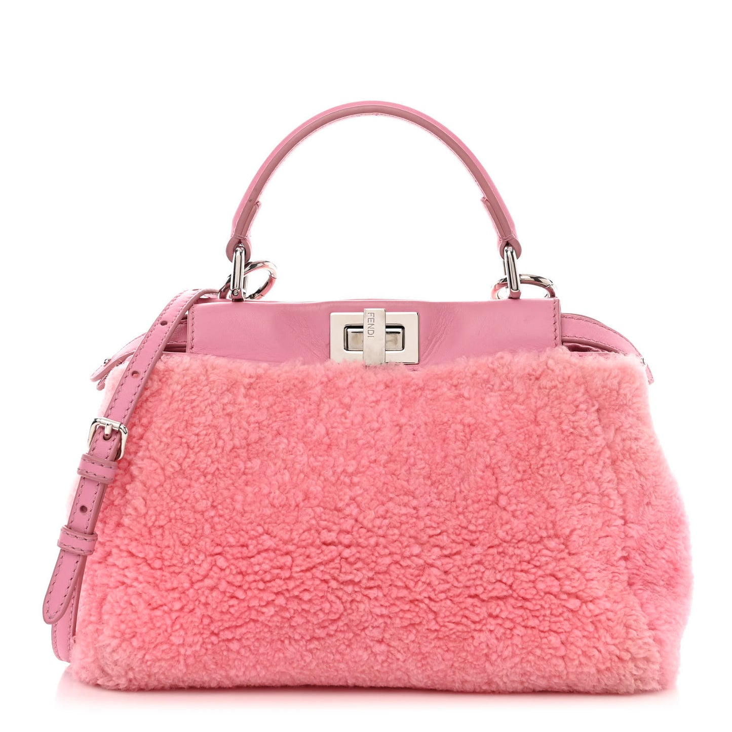 Shearling Nappa Mini Peekaboo Iconic Satchel Lollypop