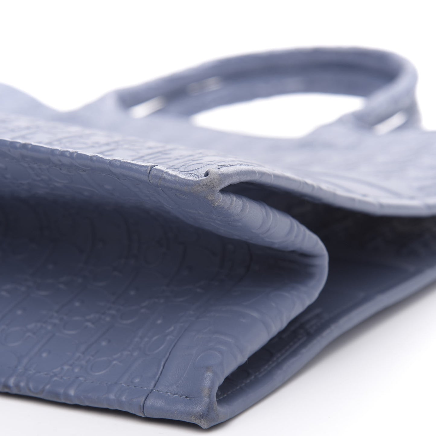 Oblique Calfskin Embossed Book Tote Denim Blue