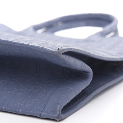 Christian Dior Oblique Calfskin Embossed Book Tote Denim Blue 9 of 11