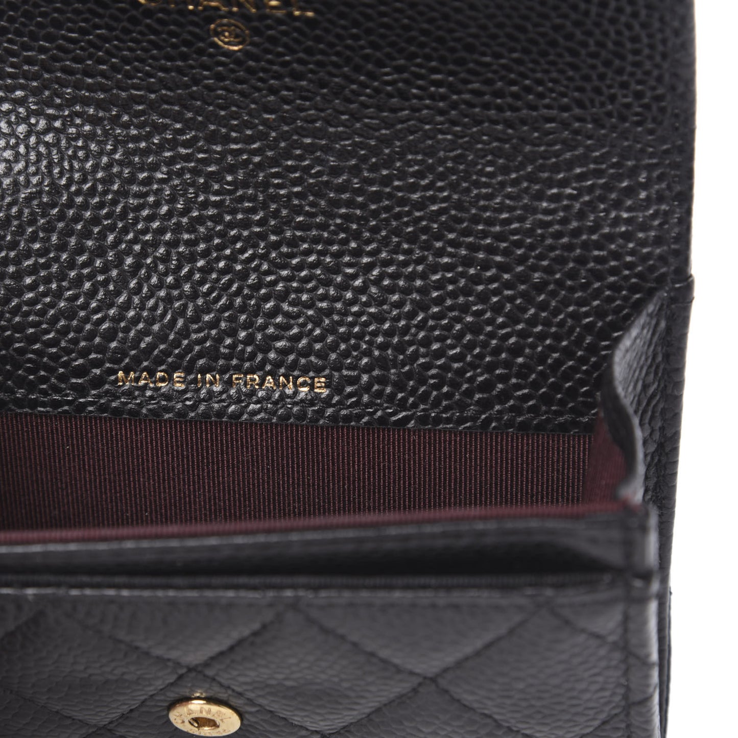 Caviar Quilted Flap Card Holder Black
