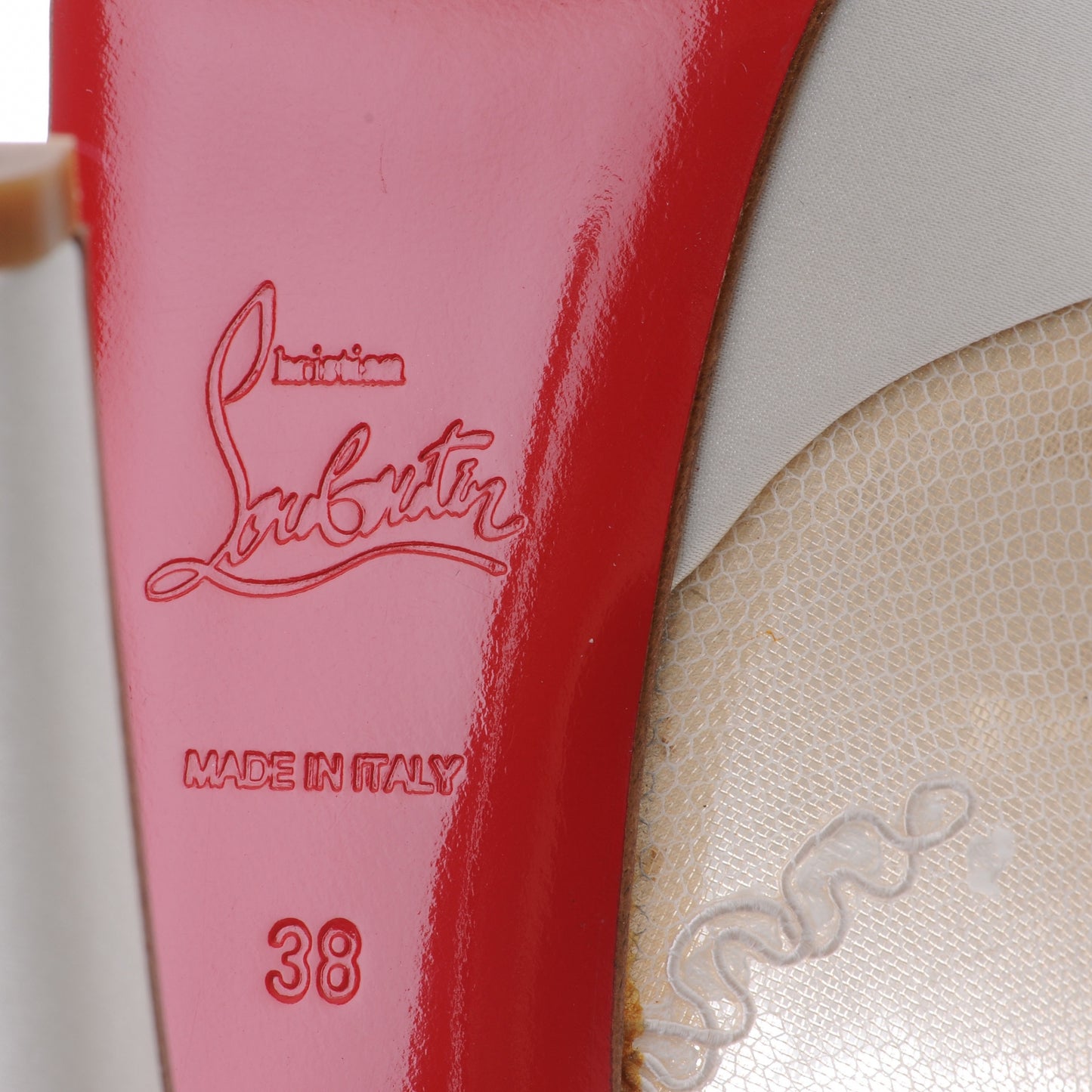 Crepe Satin Lace Tsar 140 Heels 38 White