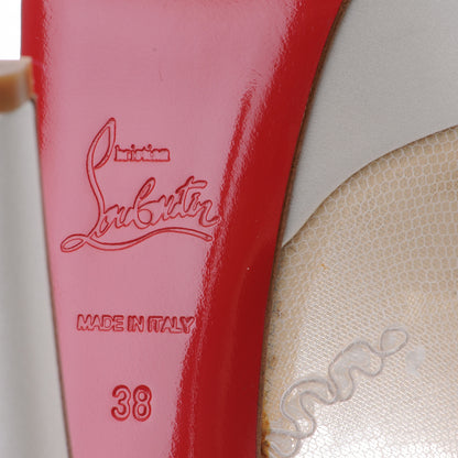 Christian Louboutin Crepe Satin Lace Tsar 140 Heels 38 White 5 of 6