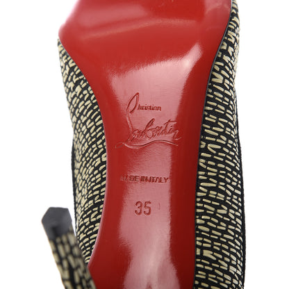 Christian Louboutin Straw Fabric New You 85 Pumps 35 Panama Bambou 6 of 10
