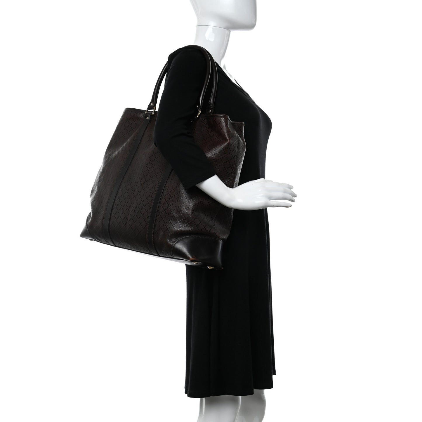 Diamante Joy Vertical Tote Dark Brown