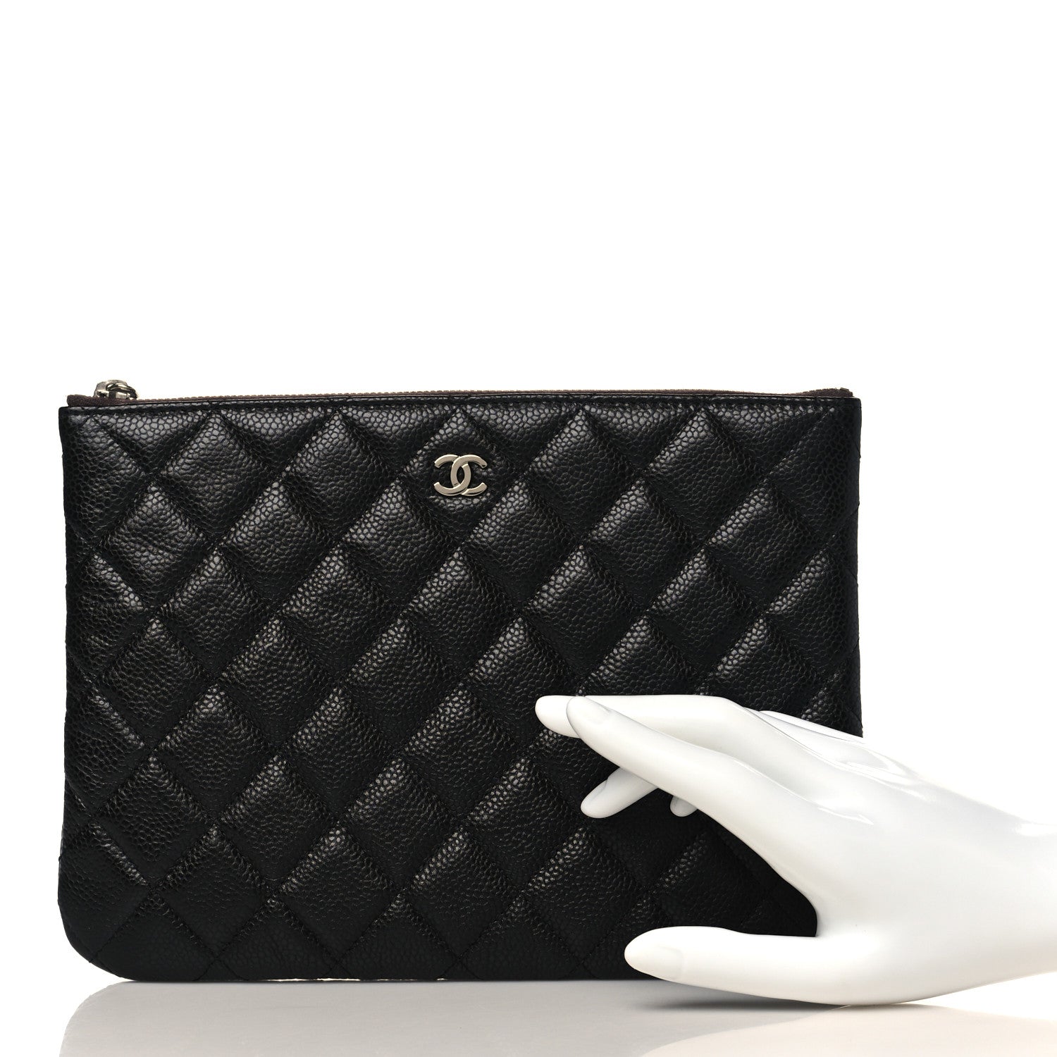 Chanel Caviar Quilted Medium Cosmetic Case Black 2 of 8