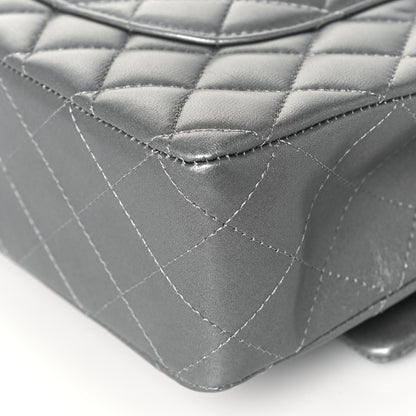 Chanel Metallic Lambskin Quilted Medium Double Flap Silver 12 of 14