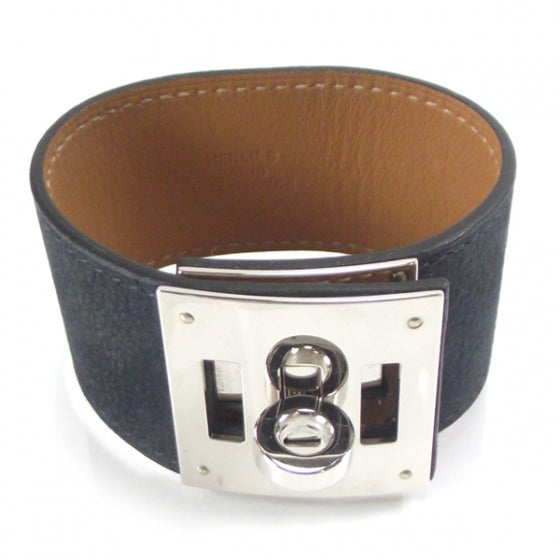 Hermes Kelly Suede Dog Bracelet Bleu 1 of 6
