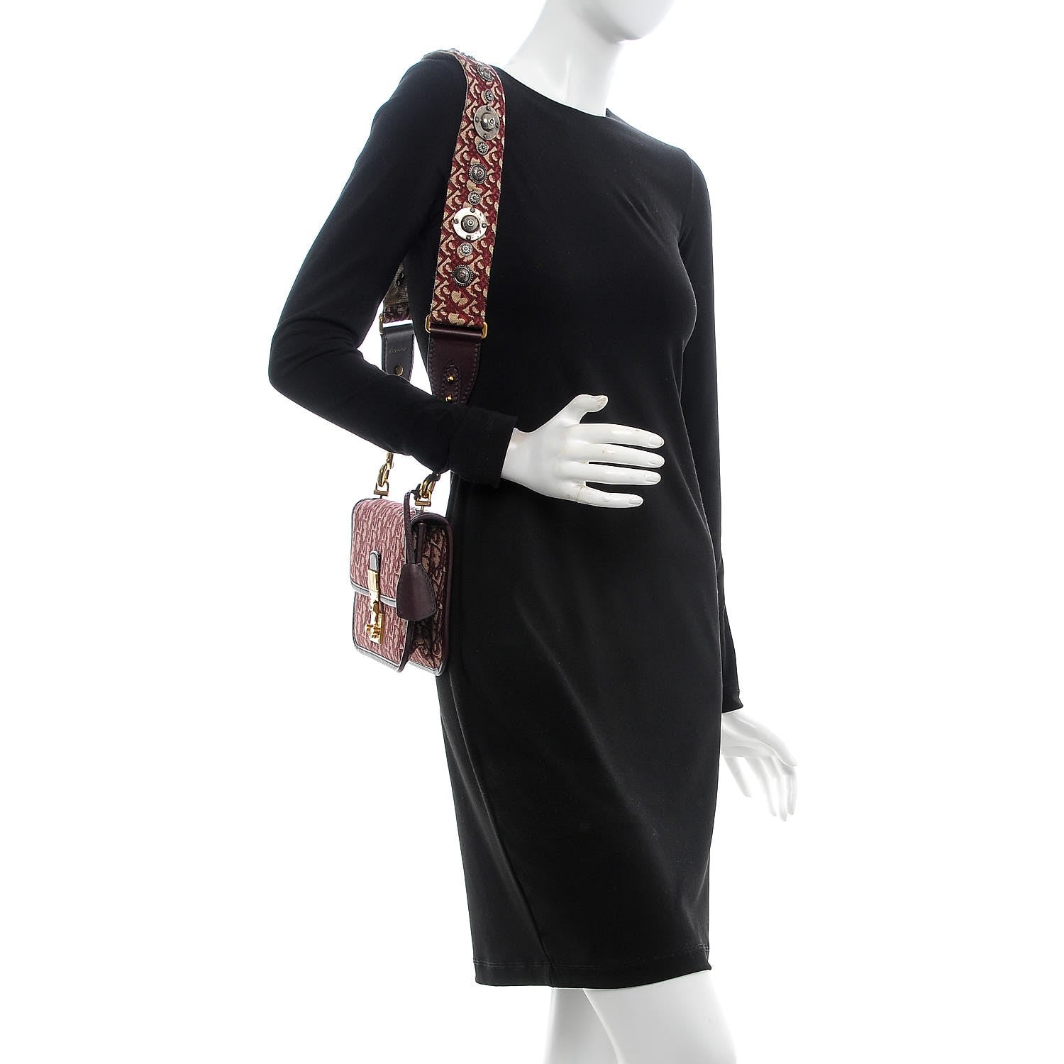 Christian Dior Oblique DiorAddict Flap Bag Burgundy 2 of 9