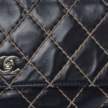 Chanel Calfskin Wild Stitch Jumbo Flap Black 14 of 19