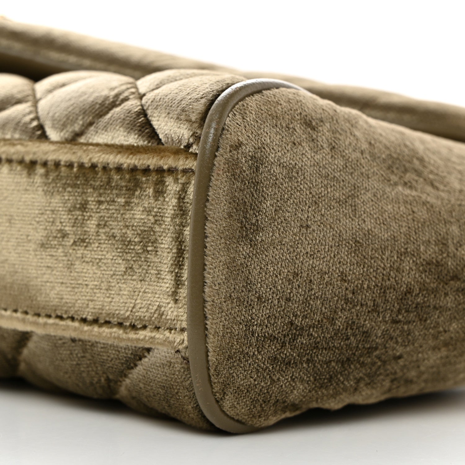 Saint Laurent Velvet Mixed Matelasse Triquilt Small Monogram Satchel Dark Vintage Olive 11 of 11