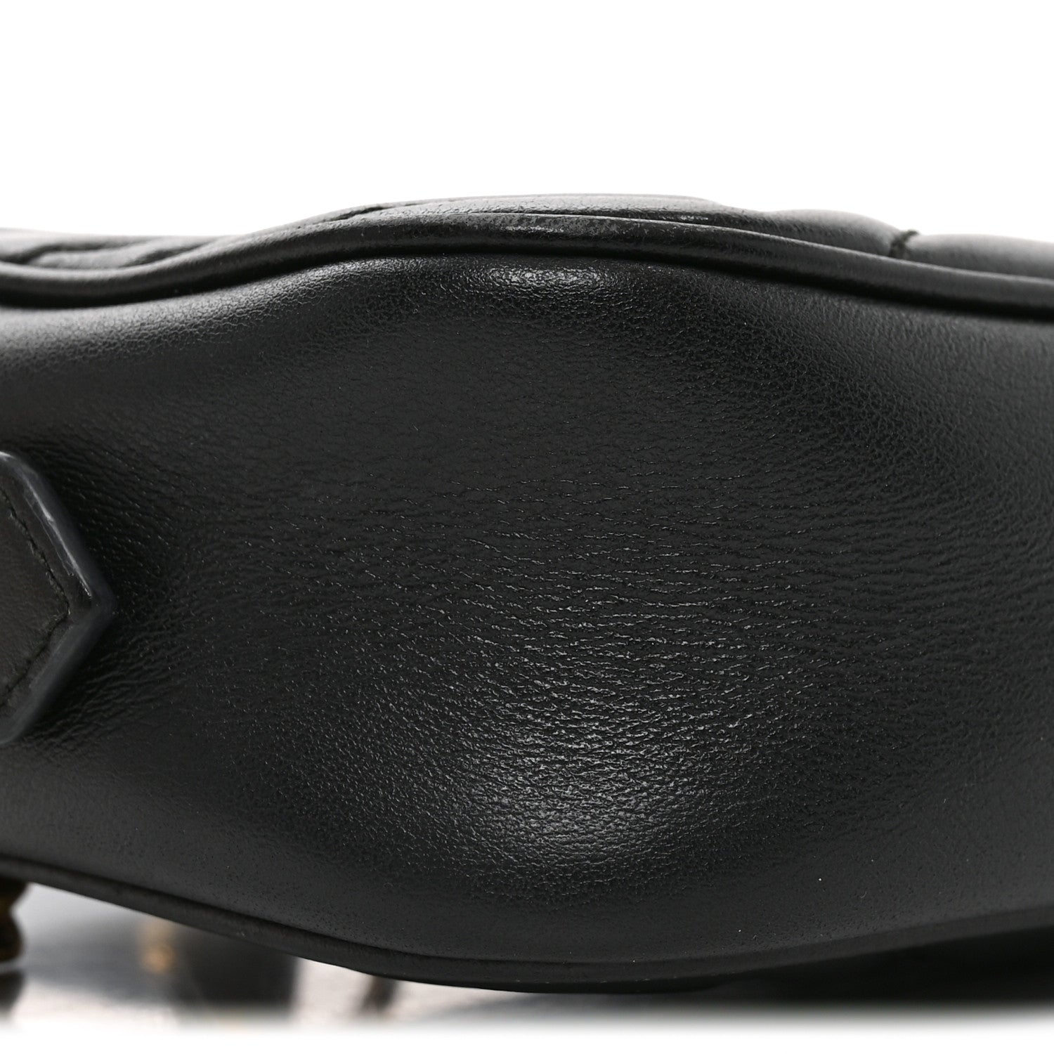 Gucci Calfskin Matelasse Small GG Marmont Chain Shoulder Bag Black 9 of 10