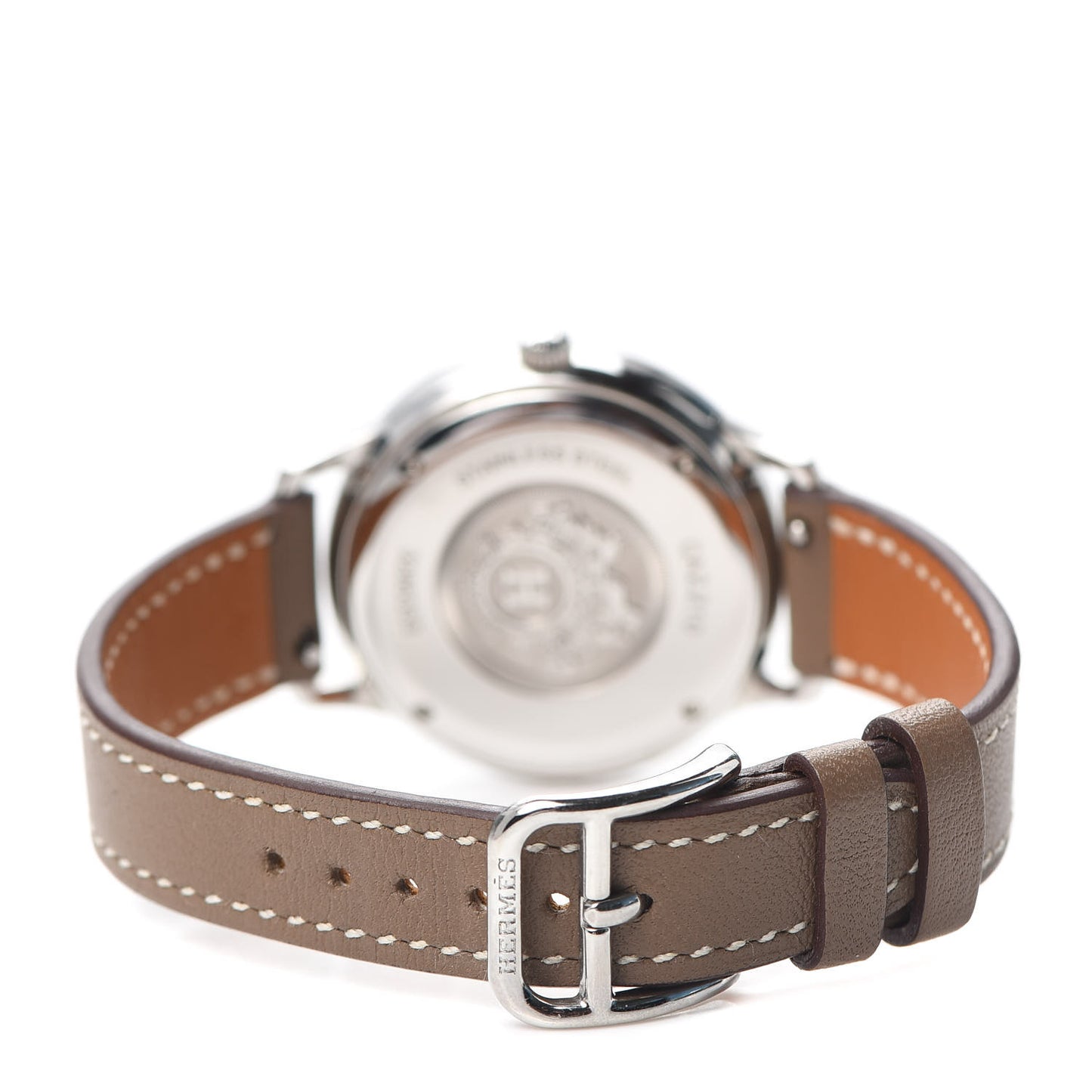Stainless Steel Swift 32mm Slim d'Hermes Quartz Watch Etoupe