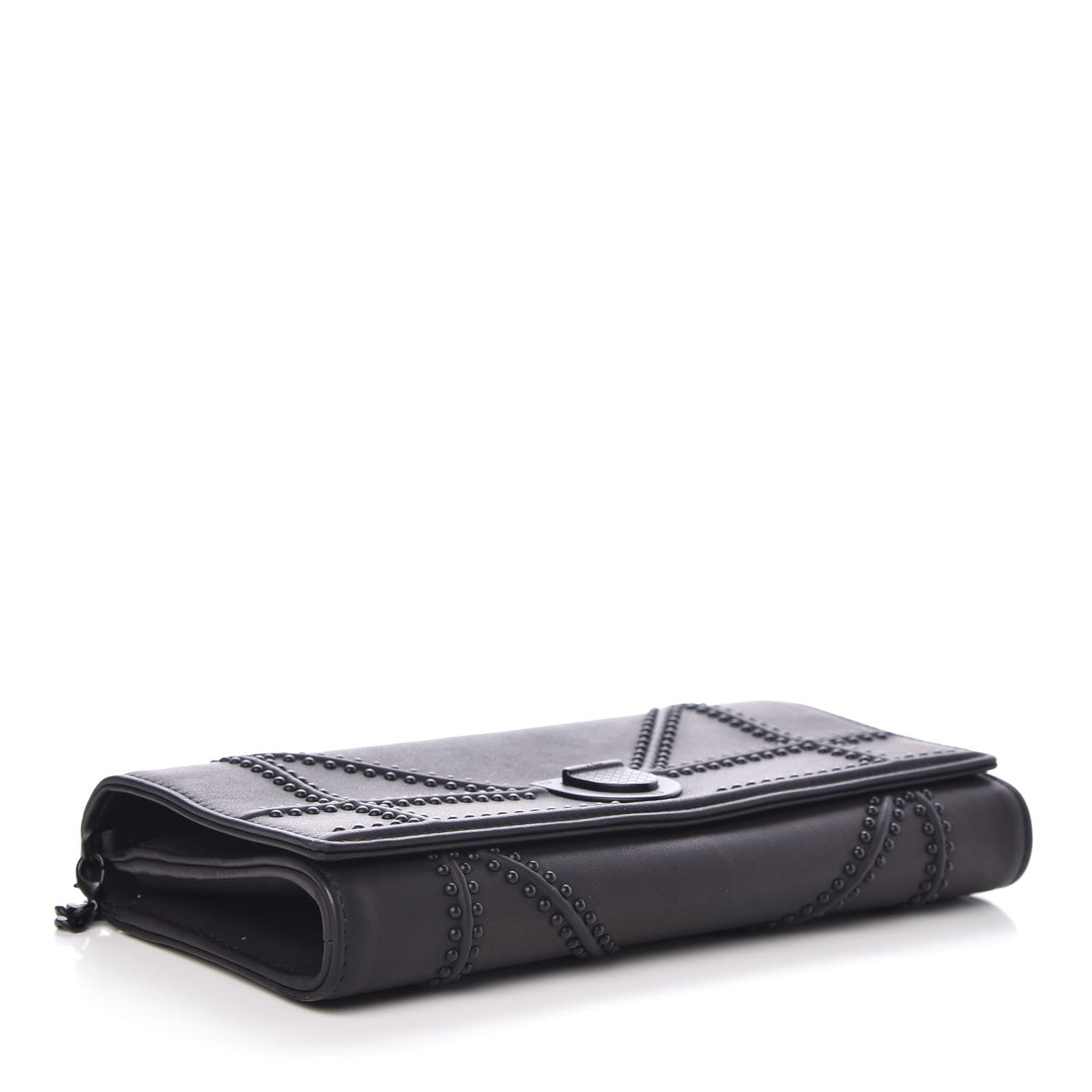 Christian Dior Ultra Matte Calfskin Studded Diorama Croisiere Chain Wallet Black 4 of 8