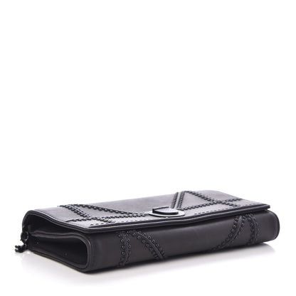 Christian Dior Ultra Matte Calfskin Studded Diorama Croisiere Chain Wallet Black 4 of 8