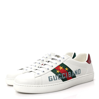 Gucci Calfskin Web Mens Gucci Band Ace Sneakers 8.5 White 3 of 10