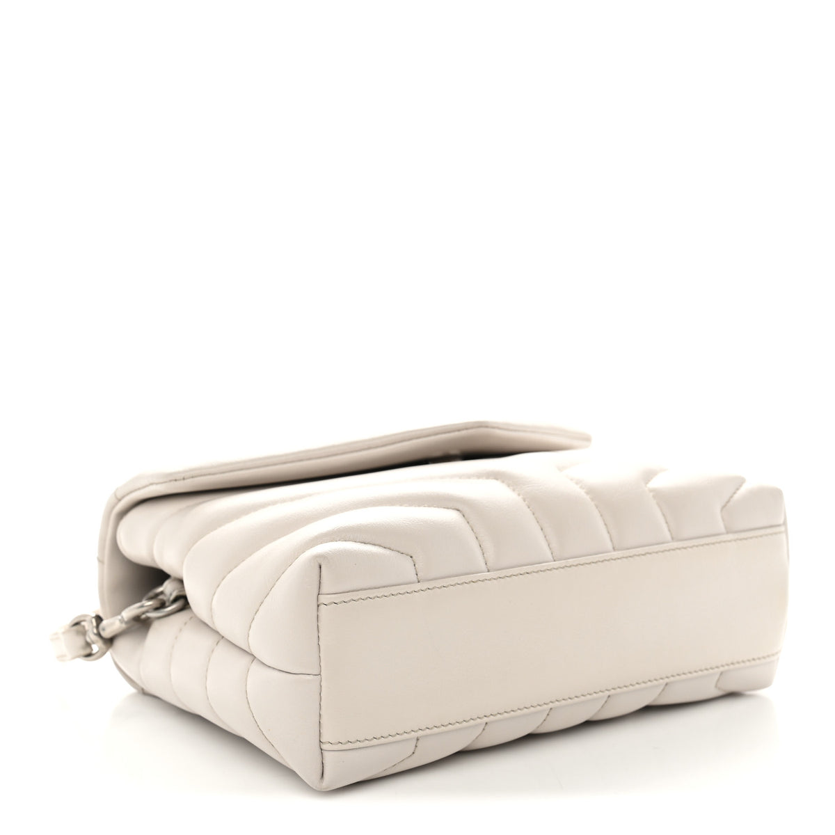 Saint Laurent Calfskin Y Quilted Monogram Toy Loulou Crossbody Bag Crema Soft 6 of 12