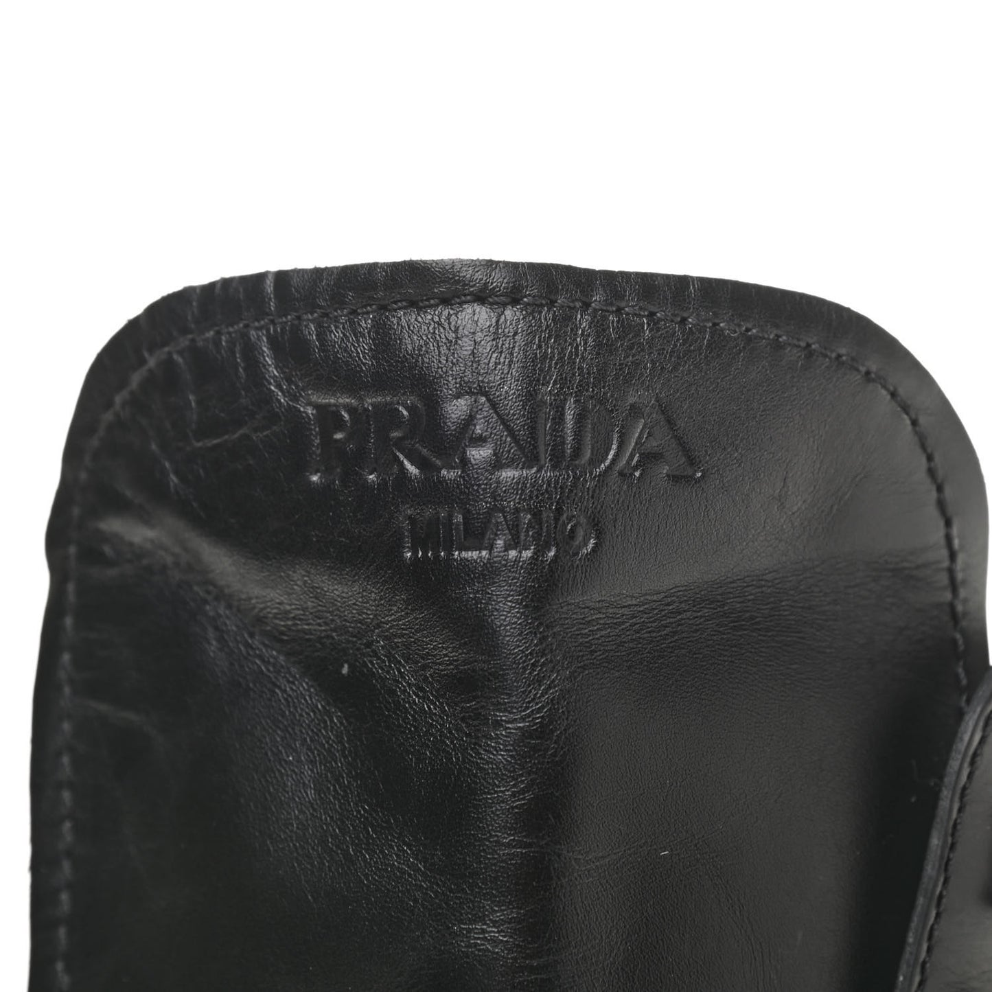Vitello Lux Nylon Metal Triangle Logo Monolith Pouch Pocket 55mm Tall Combat Boots 39.5 Black