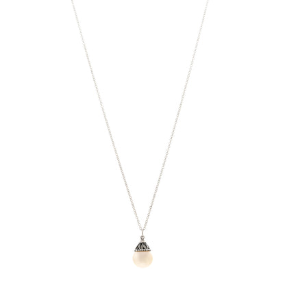 Tiffany Sterling Silver Freshwater Cultured Pearl Ziegfeld Drop Pendant Necklace 1 of 5