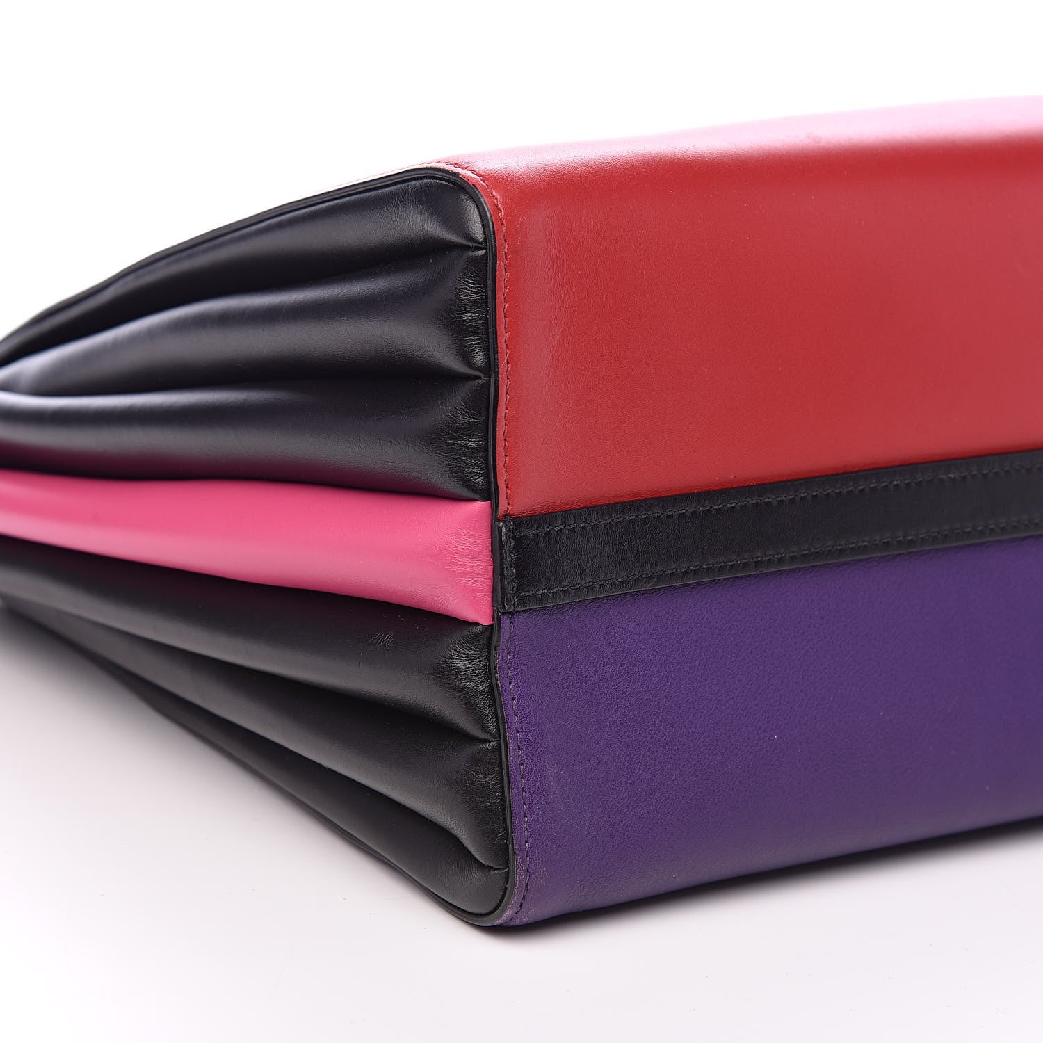 Prada City Calfskin Medium Colorblock Bibliothèque Tote Fuoco Viola Black 8 of 13