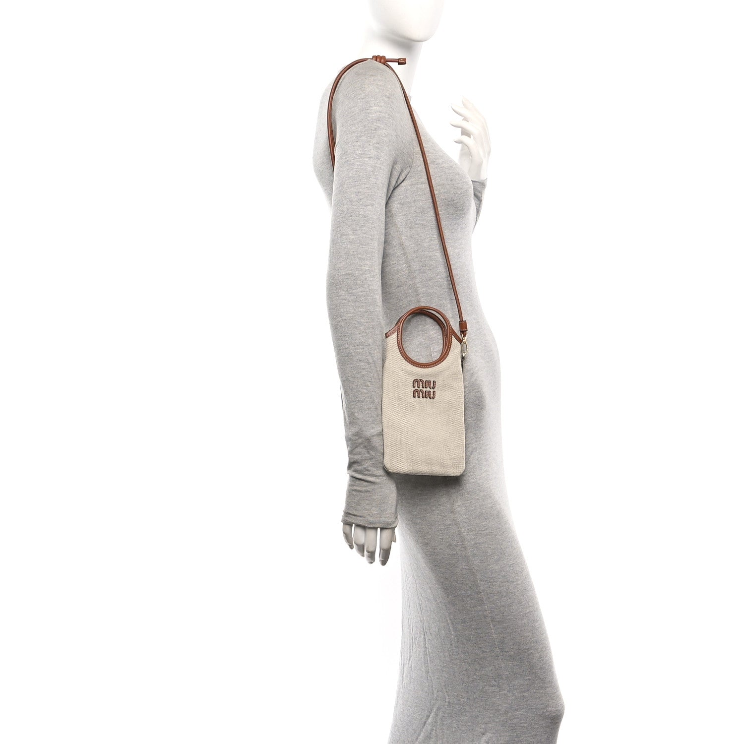 Miu Miu Canvas Ivy Smartphone Case Beige Brandy 2 of 12
