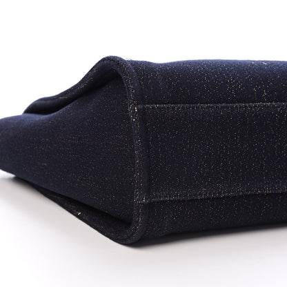 Chanel Lurex Canvas Small Deauville Tote Navy Blue Gold 8 of 10