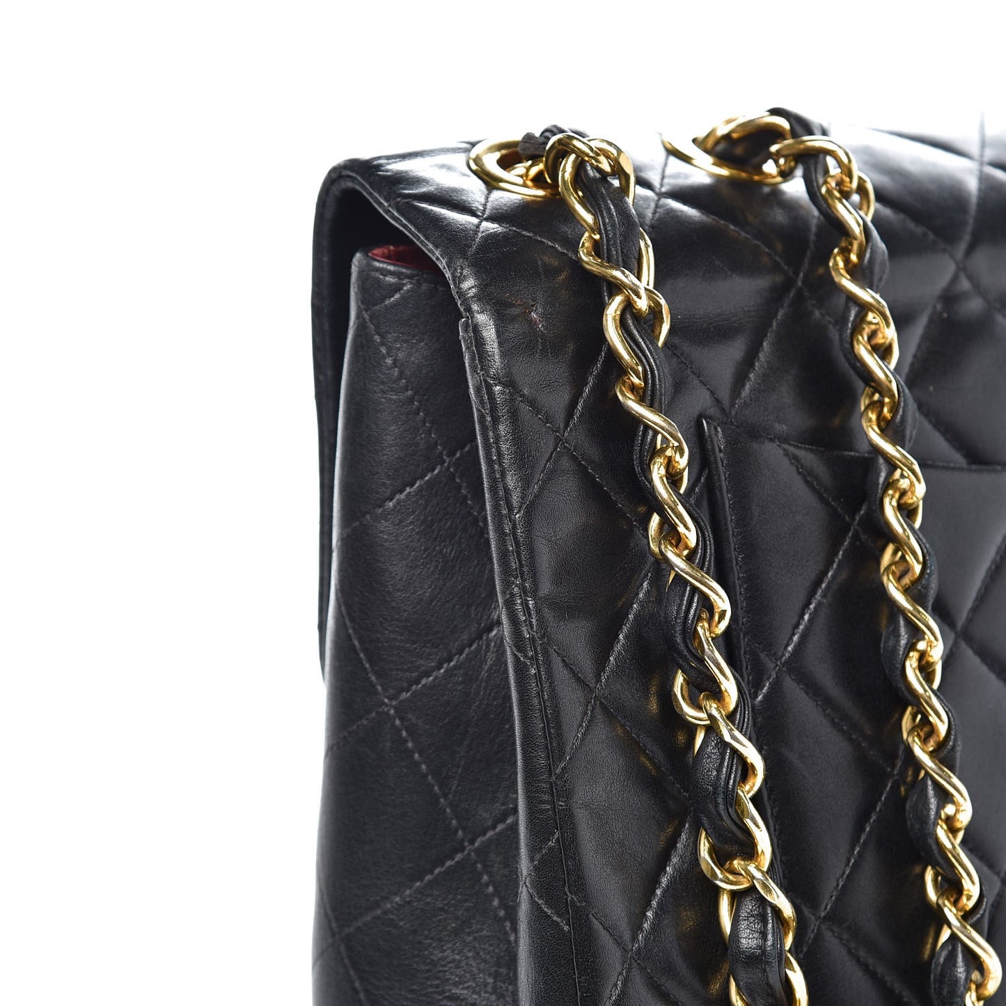 Lambskin Quilted XL Jumbo Single Flap Black